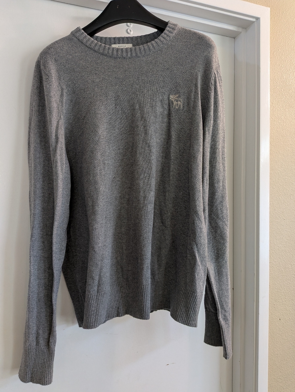 Abercrombie & Fitch Gray Crewneck Sweater XXL Neutral Classic 100% Cotton